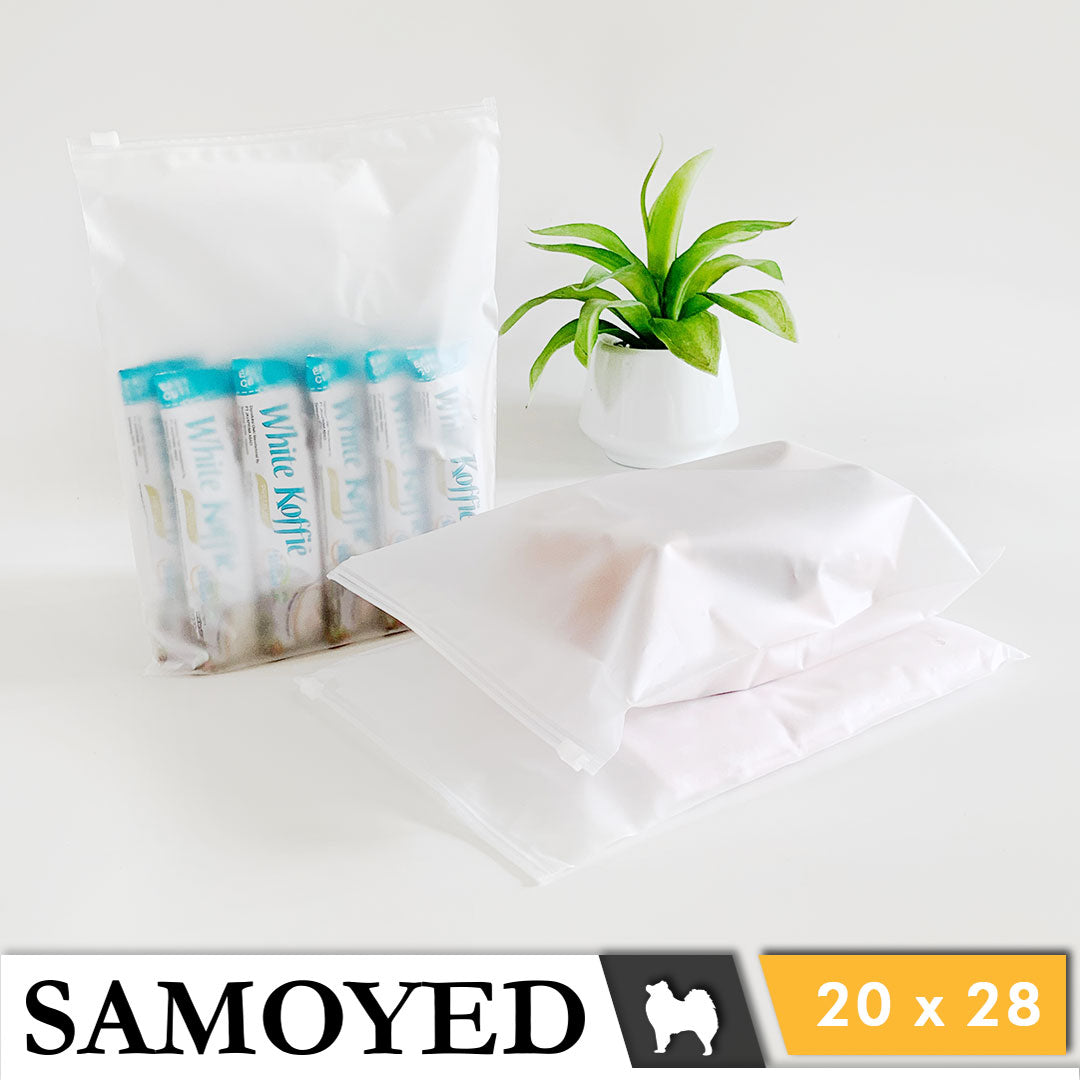 Plastic Zipper Bag Samoyed Fr 20 x 28 cm