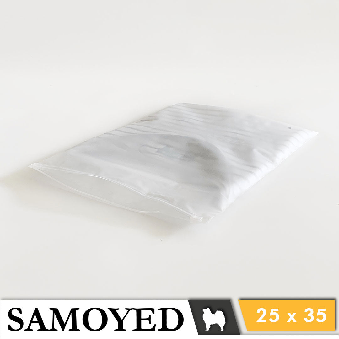 Plastic Zipper Bag Samoyed Fr 25 x 35 cm