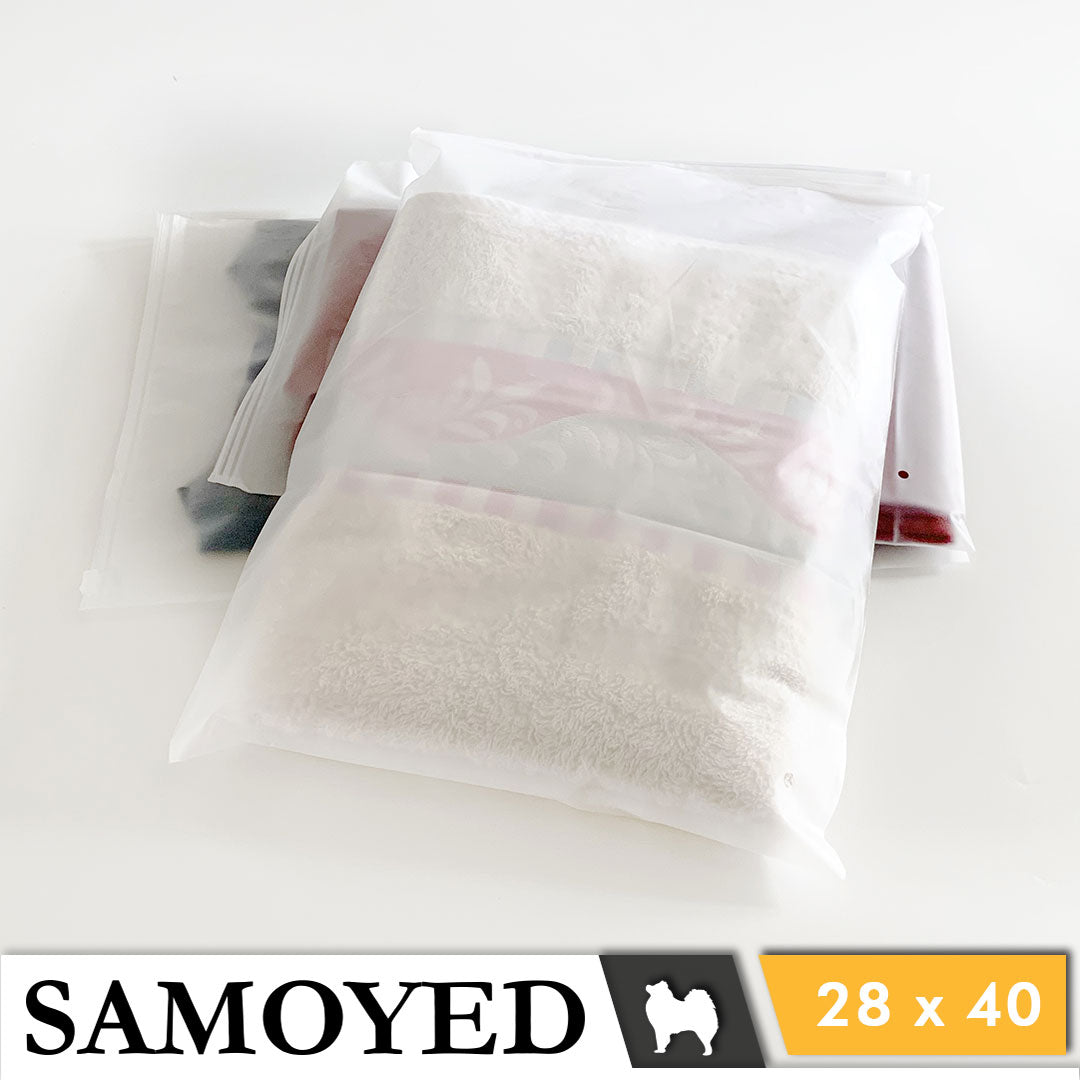 Plastic Zipper Bag Samoyed Fr 28 x 40 cm