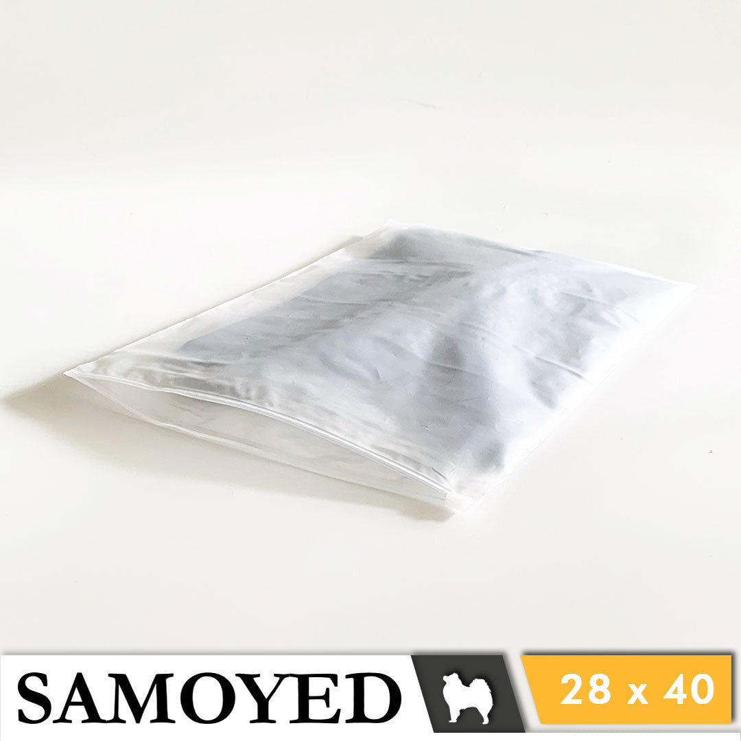 Plastic Zipper Bag Samoyed Fr 28 x 40 cm