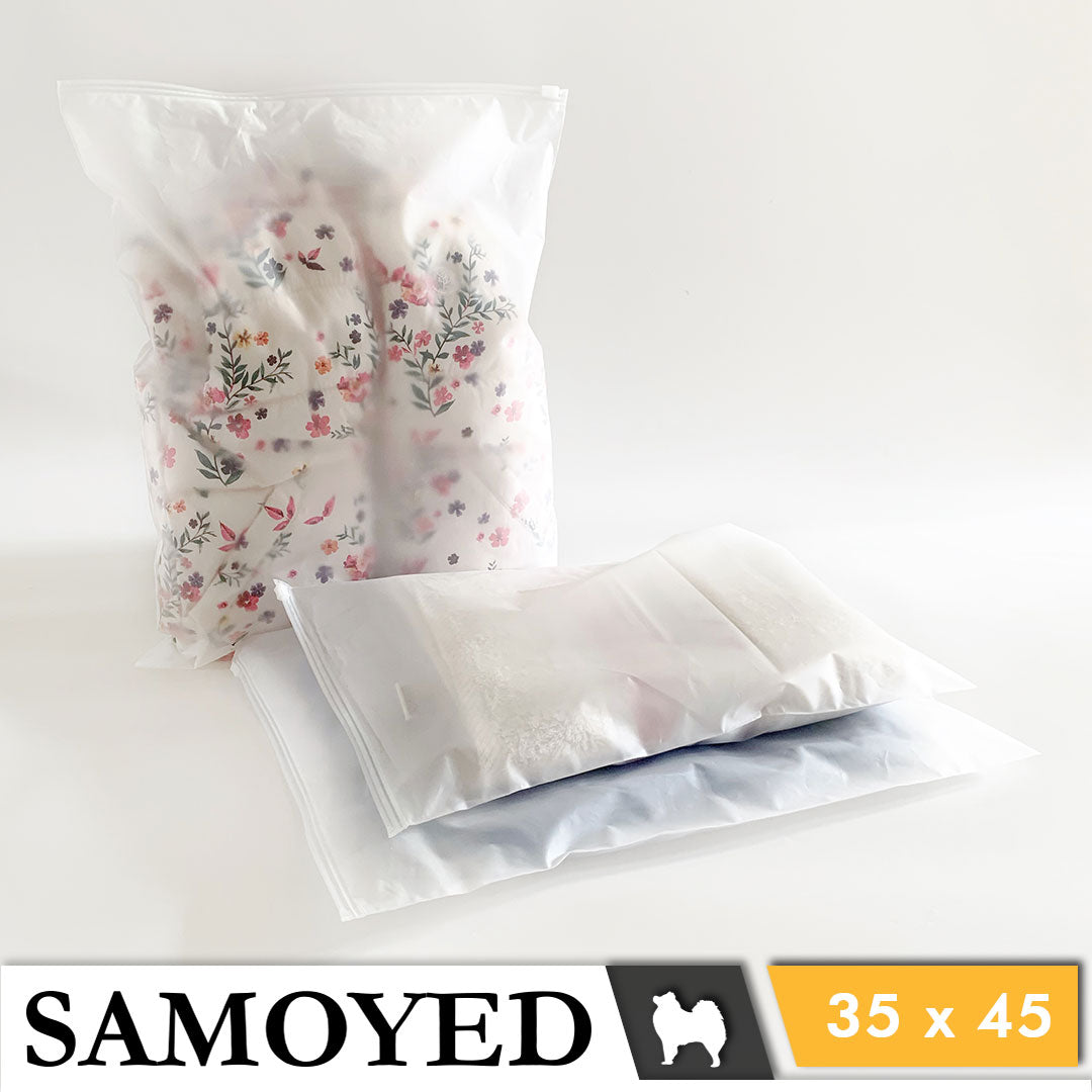Plastic Zipper Bag Samoyed Fr 35 x 45 cm