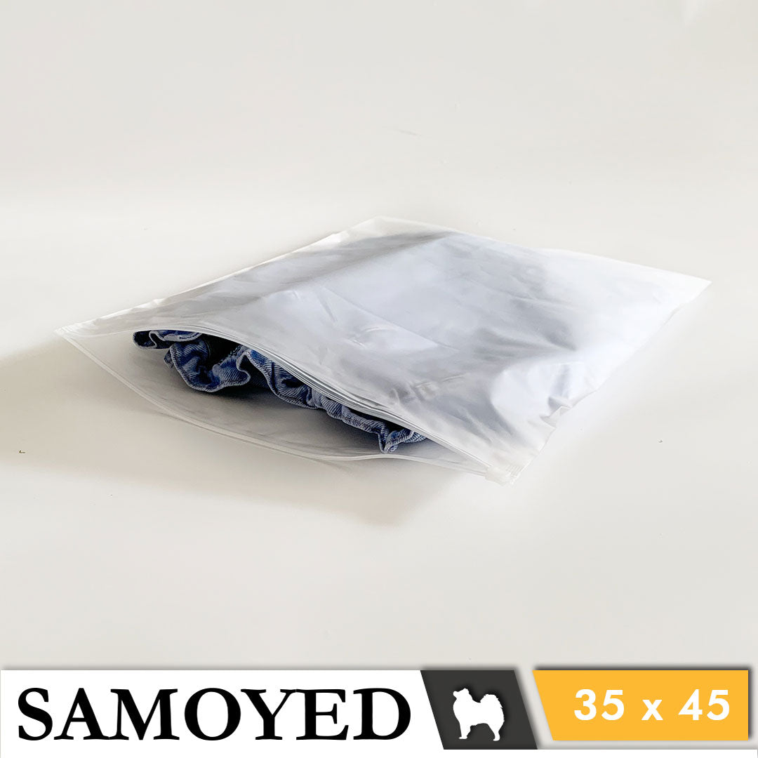Plastic Zipper Bag Samoyed Fr 35 x 45 cm