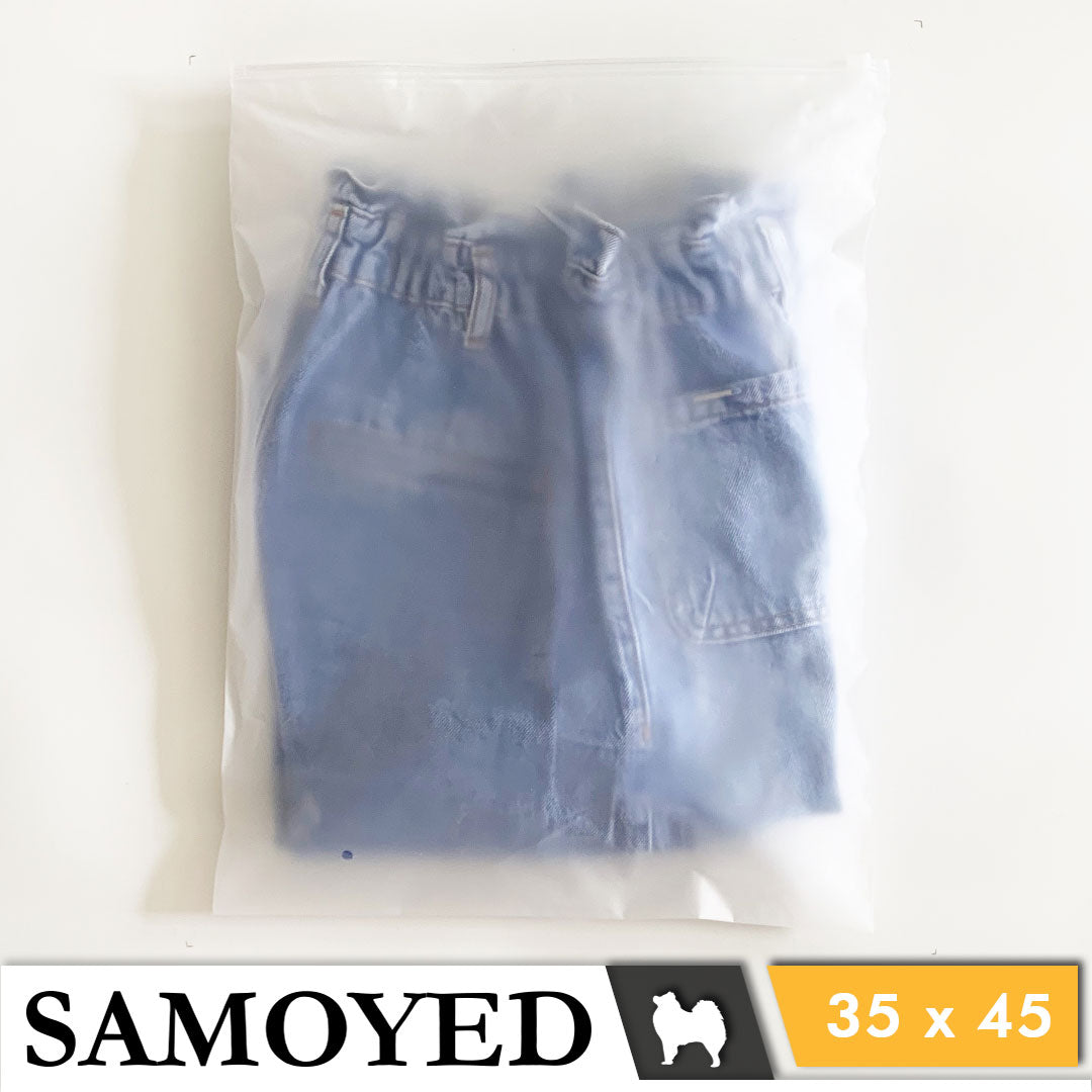 Plastic Zipper Bag Samoyed Fr 35 x 45 cm