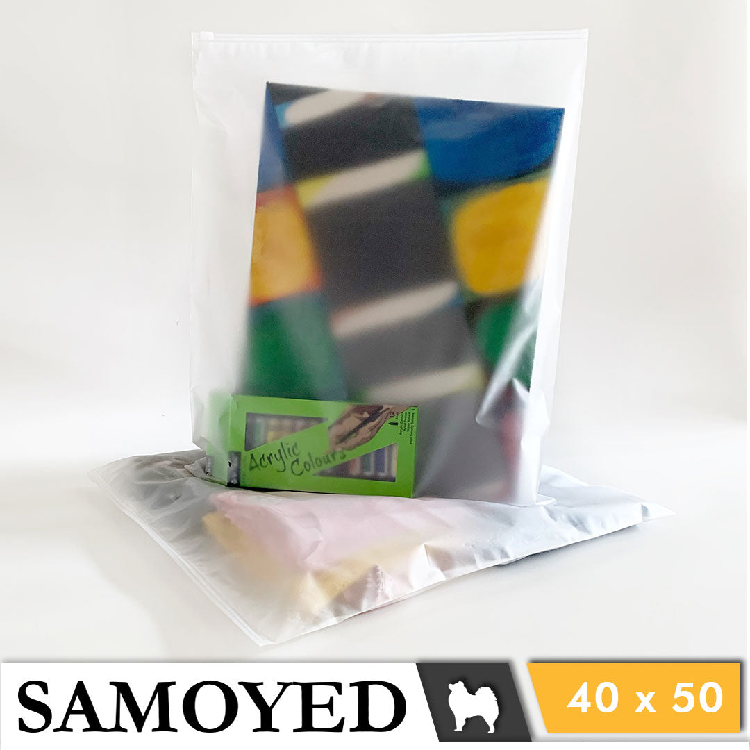 Plastic Zipper Bag Samoyed Fr 40 x 50 cm