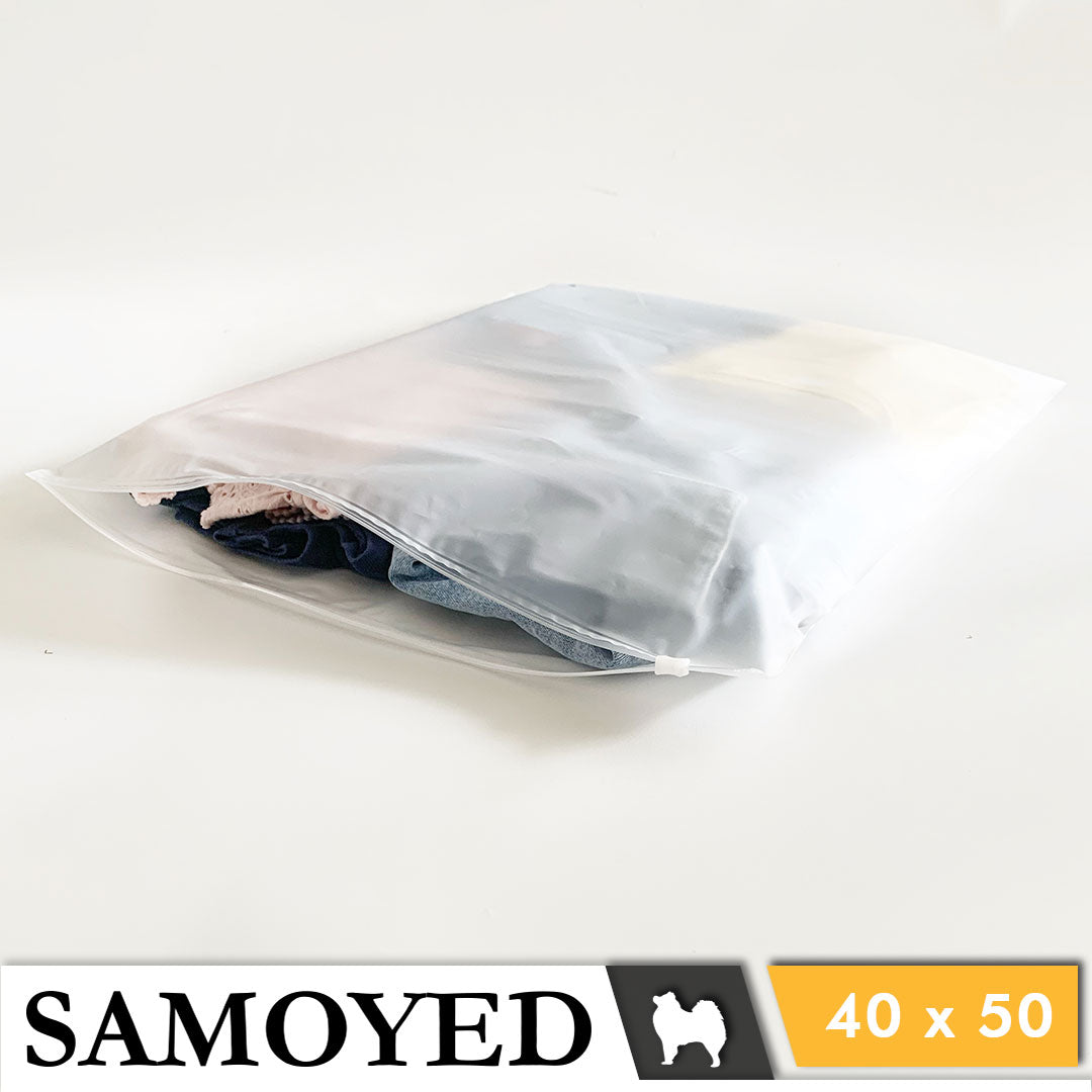 Plastic Zipper Bag Samoyed Fr 40 x 50 cm