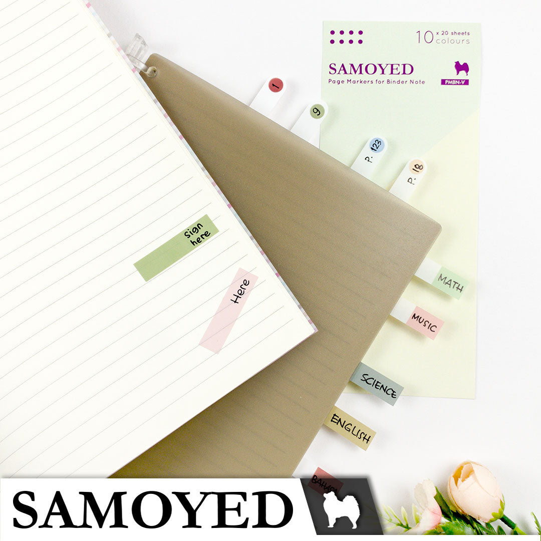 Page Markers for Binder Note Samoyed PMBN
