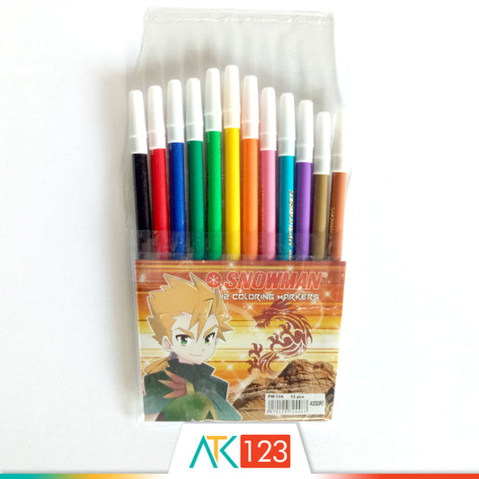 Spidol Snowman 12 Colours PW-12A