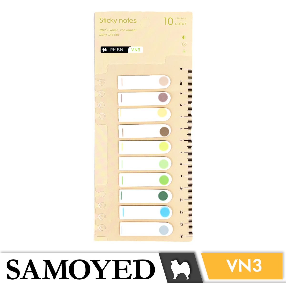 Page Markers for Binder Note Samoyed PMBN