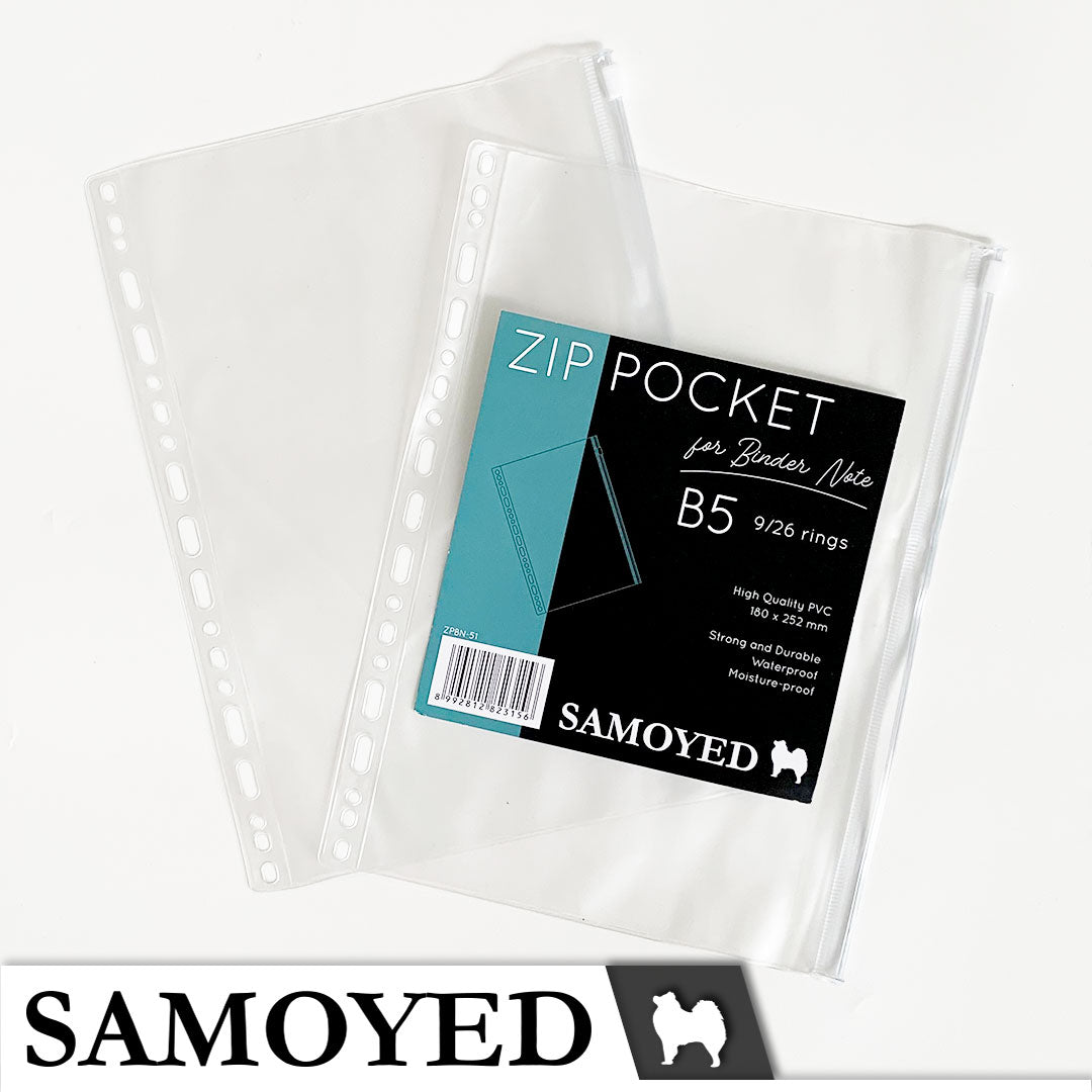 Zip Pocket for Binder Note B5 Samoyed ZPBN-51