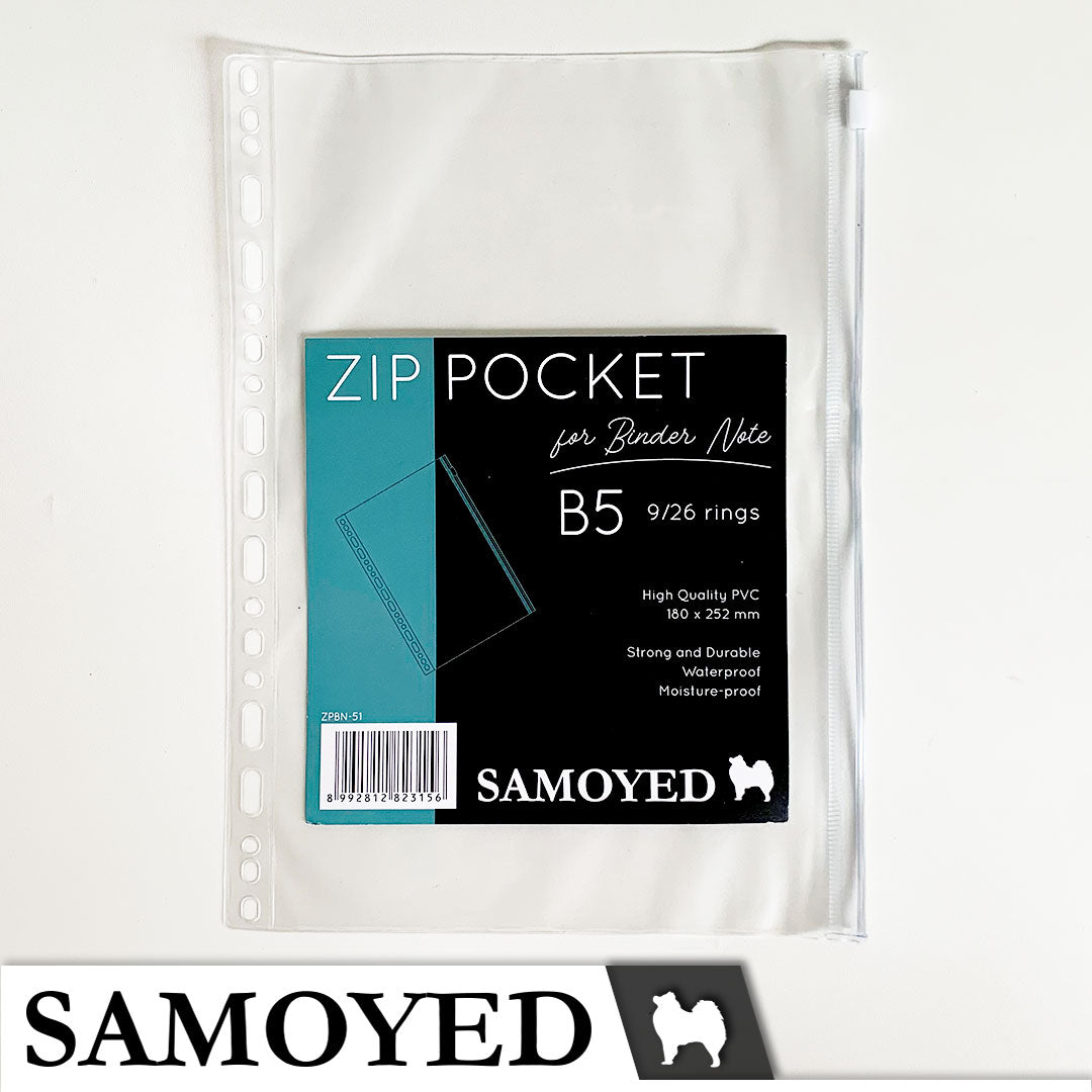 Zip Pocket for Binder Note B5 Samoyed ZPBN-51