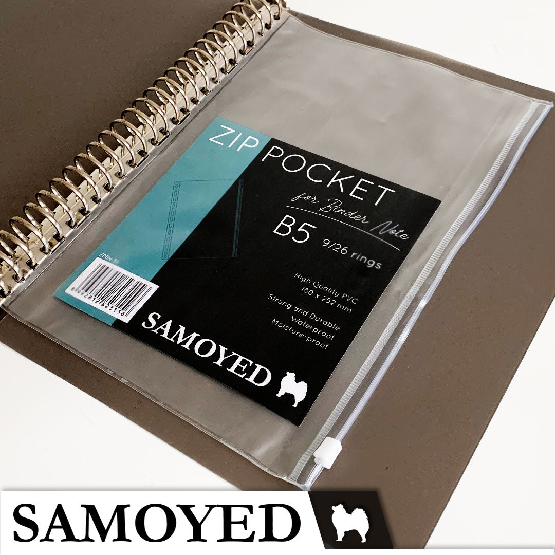 Zip Pocket for Binder Note B5 Samoyed ZPBN-51