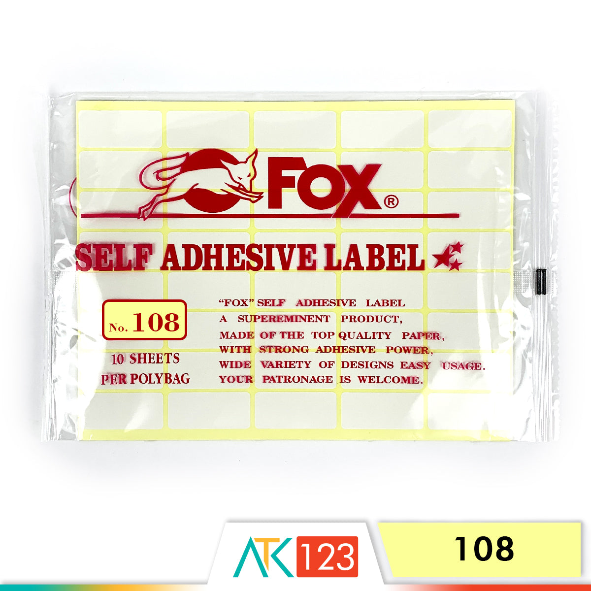 Kertas Sticker Fox