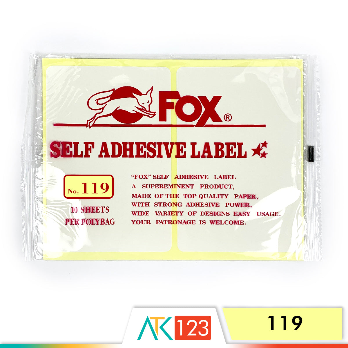 Kertas Sticker Fox