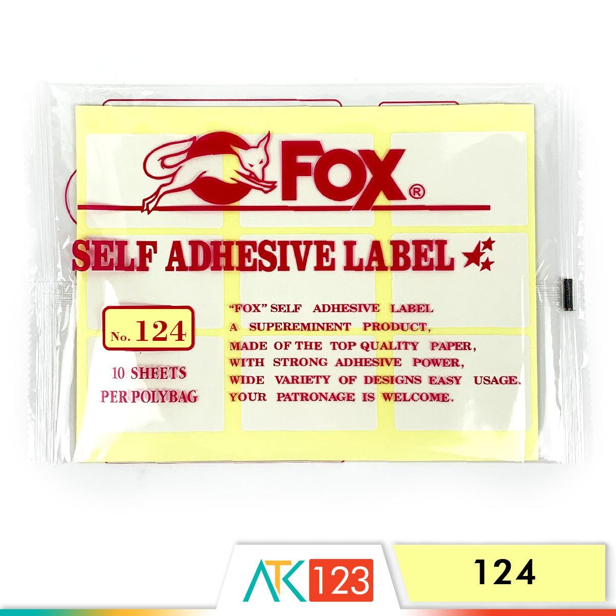 Kertas Sticker Fox